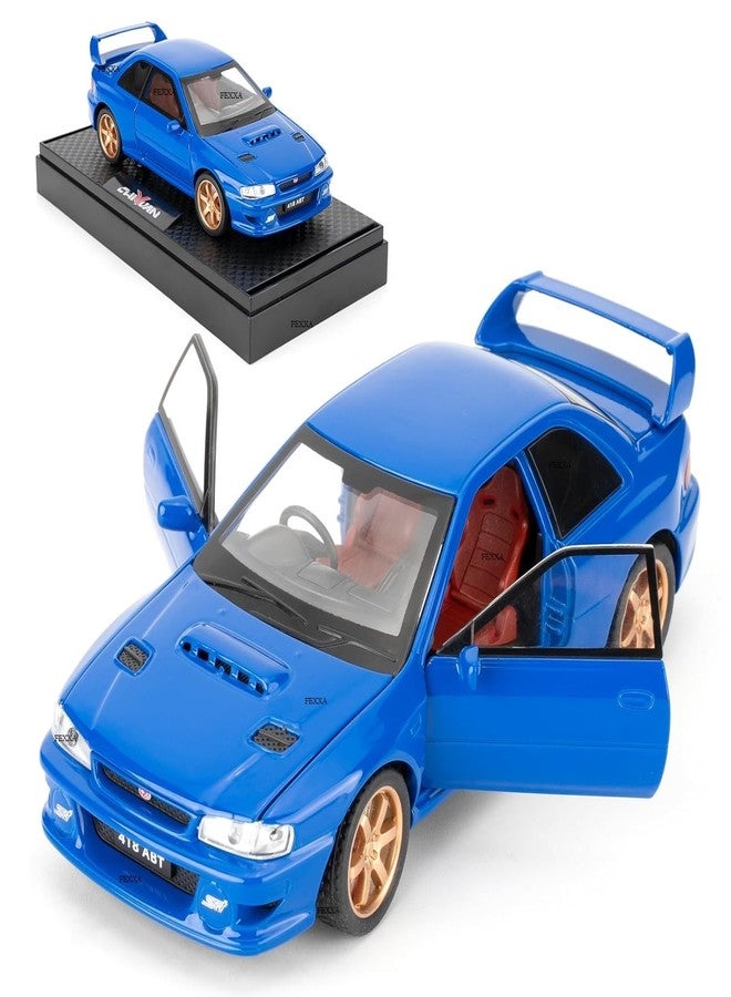 FEXXA سيارة FEXXA 1/32 متوافقة مع سيارة سوبارو إمبريزا WRX STI النموذجية، لعبة سيارة قابلة للتحصيل تعمل بالسحب للخلف مصنوعة من المعدن المصبوب مع أصوات وأضواء للأطفال والأولاد والبنات والكبار، هدية (أزرق) - Image 1